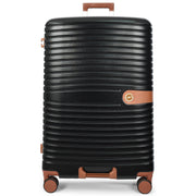 Hard Shell Suitcase with 4 Wheels Expandable Lightweight Travel Luggage with Brown Trim Digit Lock Jetpack Black