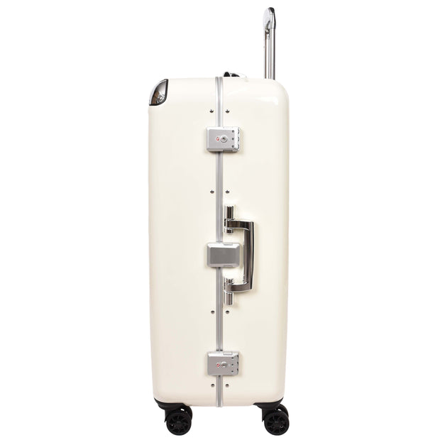 Premium Luggage Metal Frame Hard Side Spinner 8 Wheels TSA Latch PC Shell Suitcases Elite Beige large-3