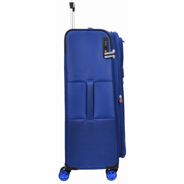 Dual 4 Wheel Soft Suitcases Lightweight Expandable Luggage TSA Lock Travel Bags Trivial Navy large-2
