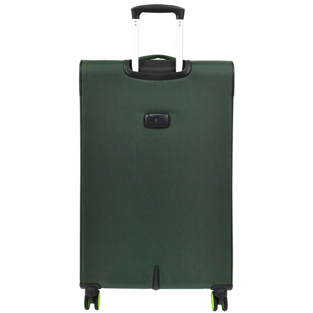 Dual 4 Wheel Soft Suitcases Lightweight Expandable Luggage TSA Lock Travel Bags Trivial Green