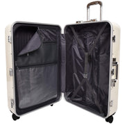 Premium Luggage Metal Frame Hard Side Spinner 8 Wheels TSA Latch PC Shell Suitcases Elite Beige large-2