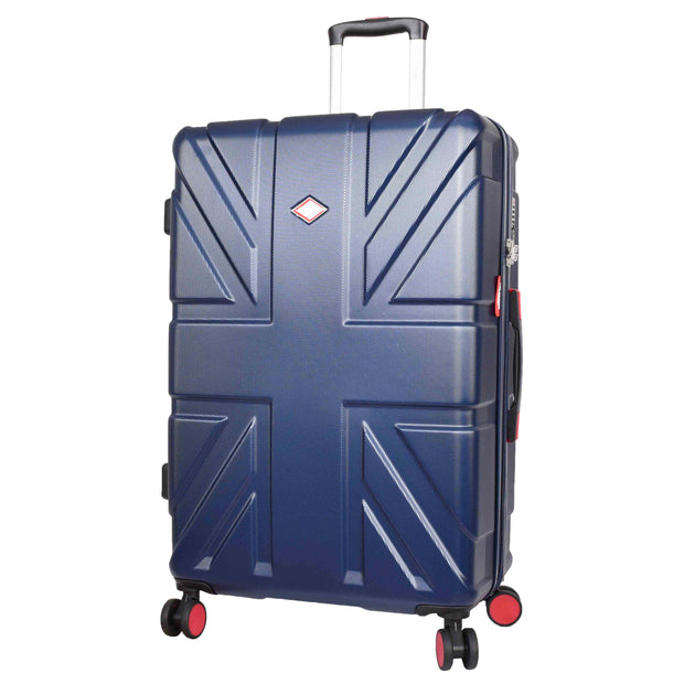 British Union Jack Hardside Spinner Suitcase 8 Wheels Hard Shell Travel Bag Navy large-1