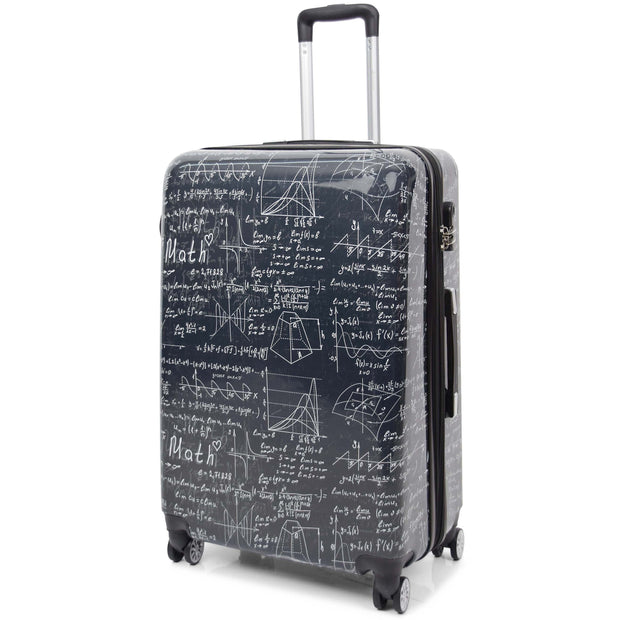 Expandable Four Wheel Print Suitcase Hard Shell Luggage ALGEBRA 2