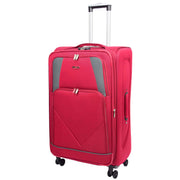 Expandable Four Wheel Soft Suitcase Luggage York Red 8