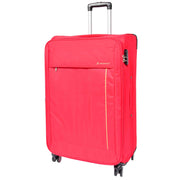 Lightweight 4 Wheel Luggage Expandable Soft Venus Red 2