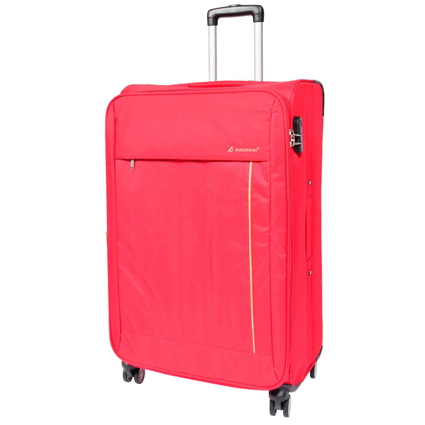 Lightweight 4 Wheel Luggage Expandable Soft Venus Red 2