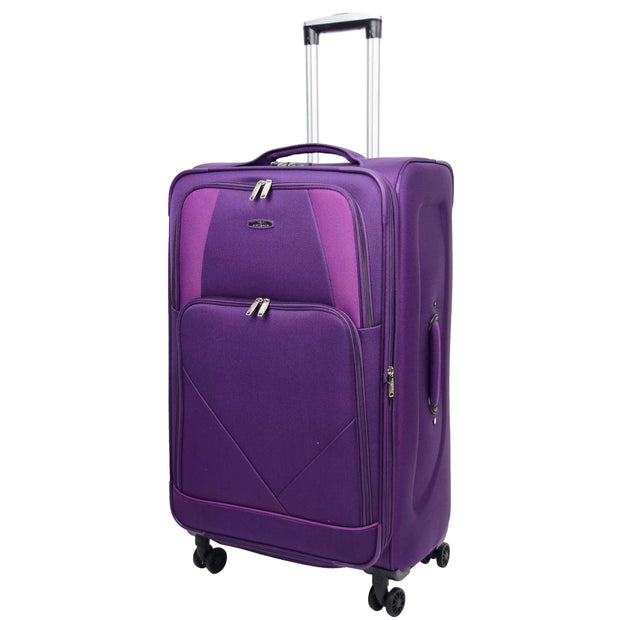 Expandable Four Wheel Soft Suitcase Luggage York Purple 8