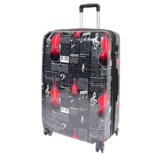 Dual 4 Wheel Luggage Hard Shell Music Print BELMORE 2