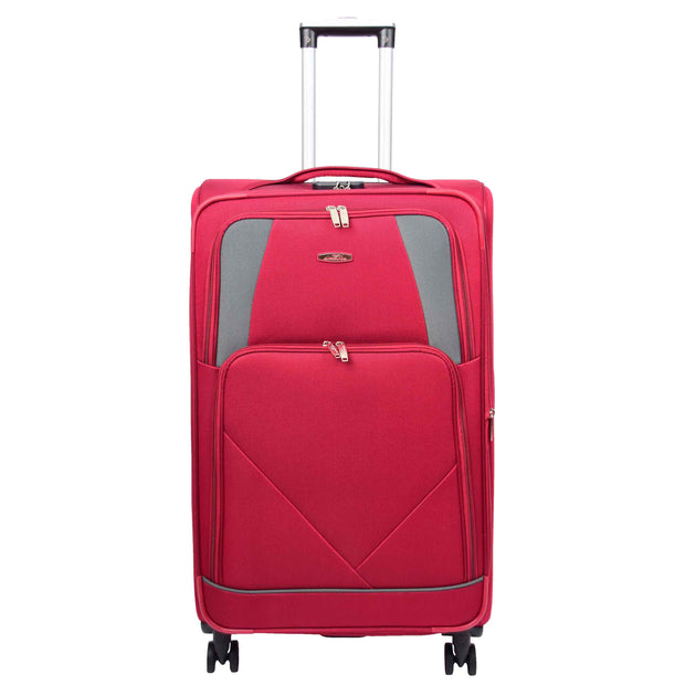 Expandable Four Wheel Soft Suitcase Luggage York Red 9