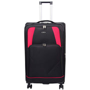 Expandable Four Wheel Soft Suitcase Luggage York Black 9