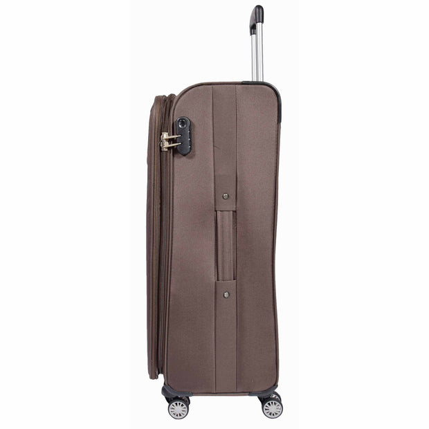 Lightweight 4 Wheel Luggage Expandable Soft Venus Brown 4