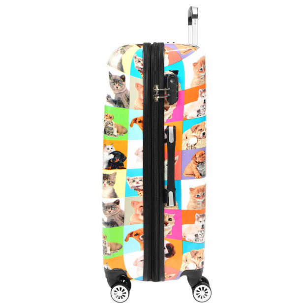 4 Wheel Luggage Hard PC Expandable Lightweight Suitcases Travel Bags Pet Animals Print