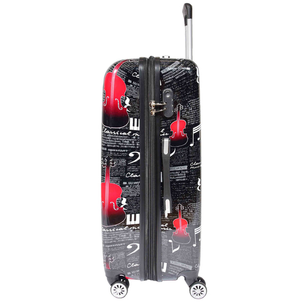 Dual 4 Wheel Luggage Hard Shell Music Print BELMORE 3