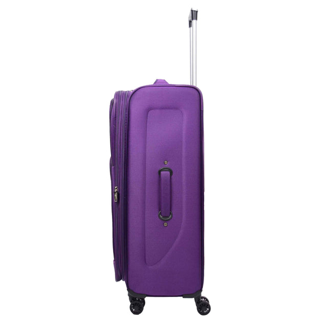 Expandable Four Wheel Soft Suitcase Luggage York Purple 10