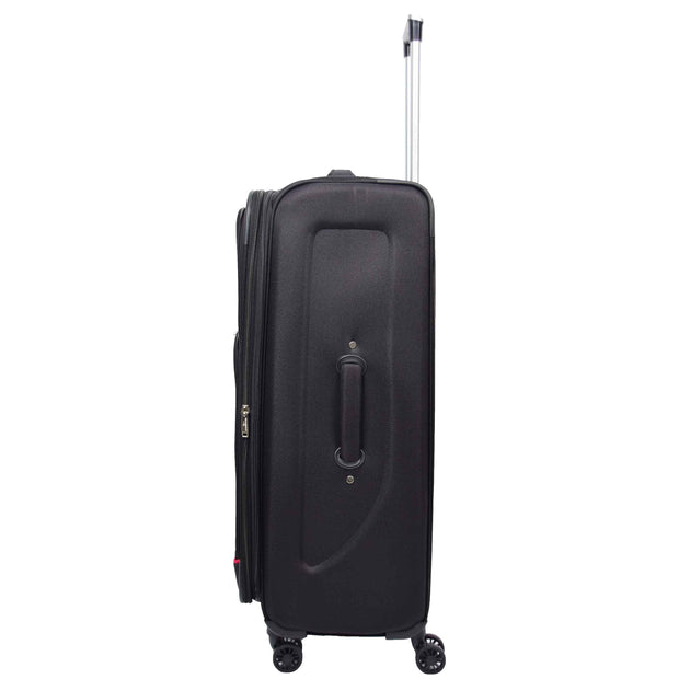 Expandable Four Wheel Soft Suitcase Luggage York Black 10