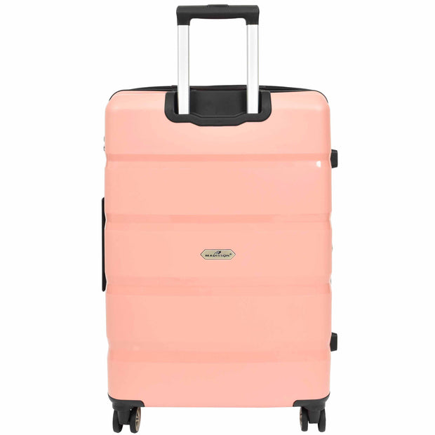 Robust Expandable 8 Wheel PP Hard Shell Suitcases Travel Bags Trolley Luggage Pluto Rose Gold