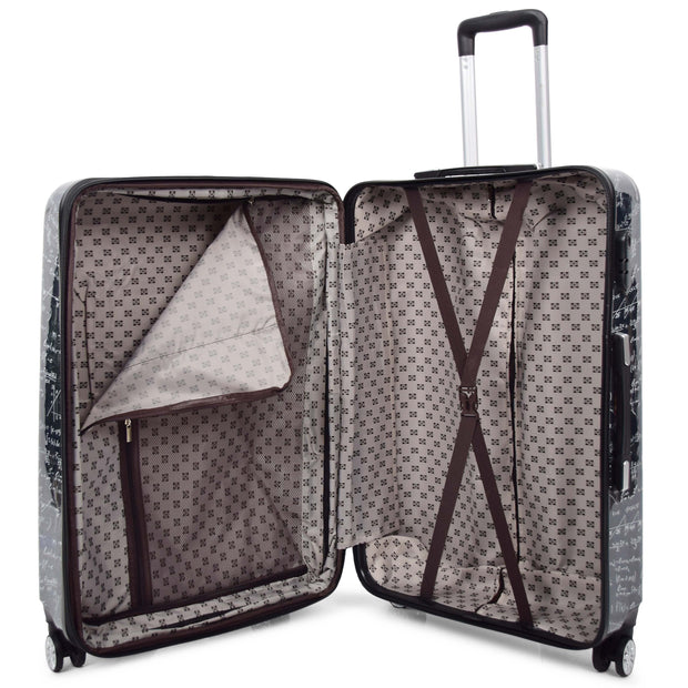 Expandable Four Wheel Print Suitcase Hard Shell Luggage ALGEBRA 7