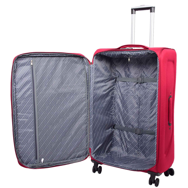 Expandable Four Wheel Soft Suitcase Luggage York Red 13