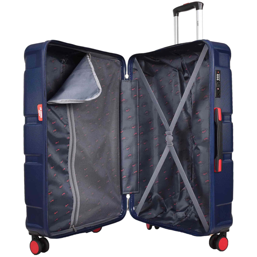アビハリ型ukパンク British Union Flag 8 Wheel Luggage ABS Suitcases Navy| A1 Fashion