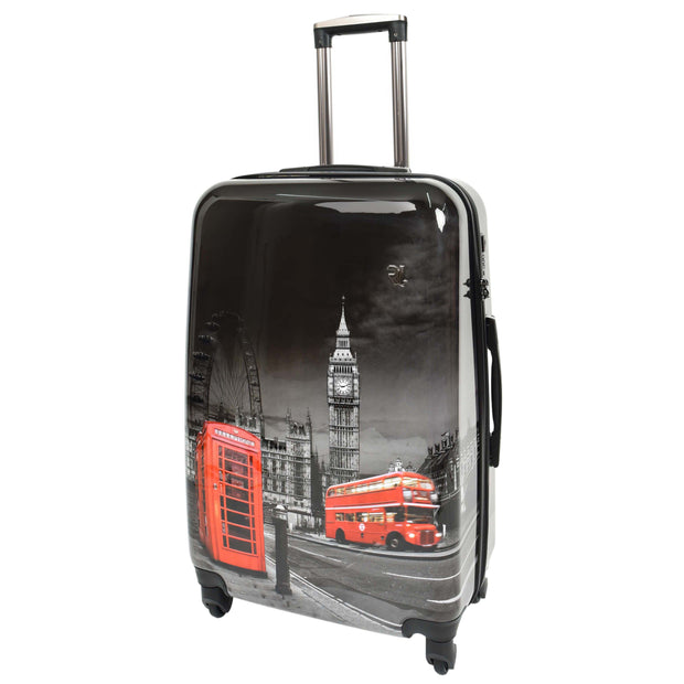 4 Wheel Luggage Hard PC Lightweight Suitcases Travel Bags London Landmarks Print