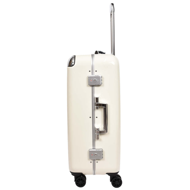 Premium Luggage Metal Frame Hard Side Spinner 8 Wheels TSA Latch PC Shell Suitcases Elite Beige medium-3