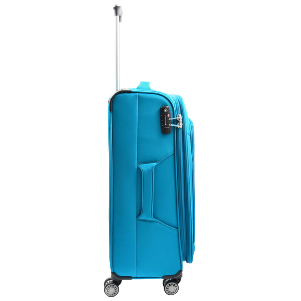 4 Wheel Suitcases Lightweight Soft Luggage Expandable TSA Lock Travel Bags Galaxy Teal