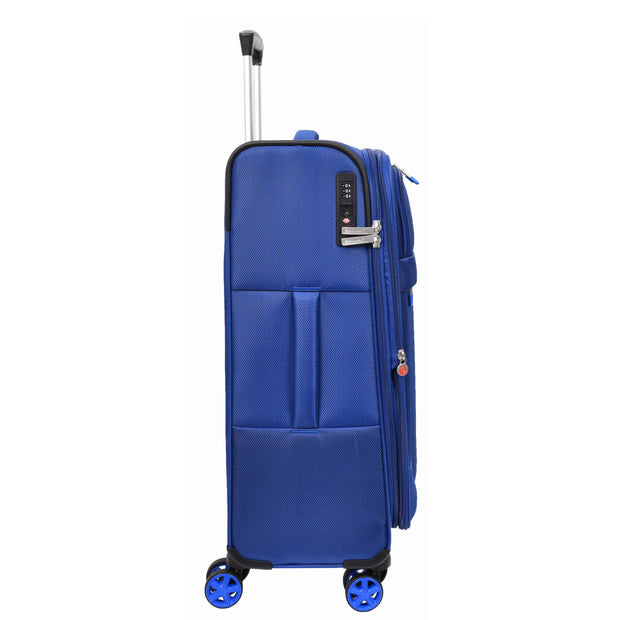 Dual 4 Wheel Soft Suitcases Lightweight Expandable Luggage TSA Lock Travel Bags Trivial Navy medium-2
