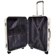 Premium Luggage Metal Frame Hard Side Spinner 8 Wheels TSA Latch PC Shell Suitcases Elite Beige medium-2