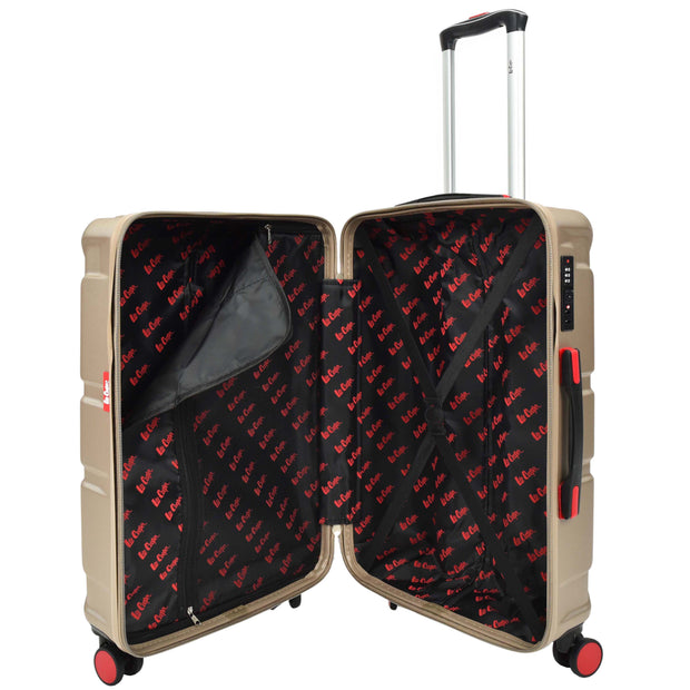 British Union Flag Pattern 8 Wheel Luggage Lightweight Hard Shell Suitcase AC311 Taupe