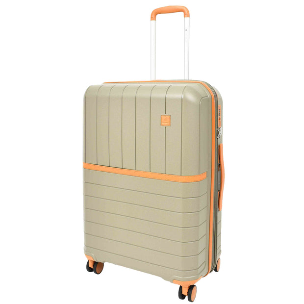 Solid 8 Wheel Luggage Lightweight PP Expandable Suitcases Travel Bags Cruise Champagne