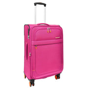 4 Wheel Soft Suitcases Lightweight Expandable Luggage TSA Lock Travel Bags Trivial Pink