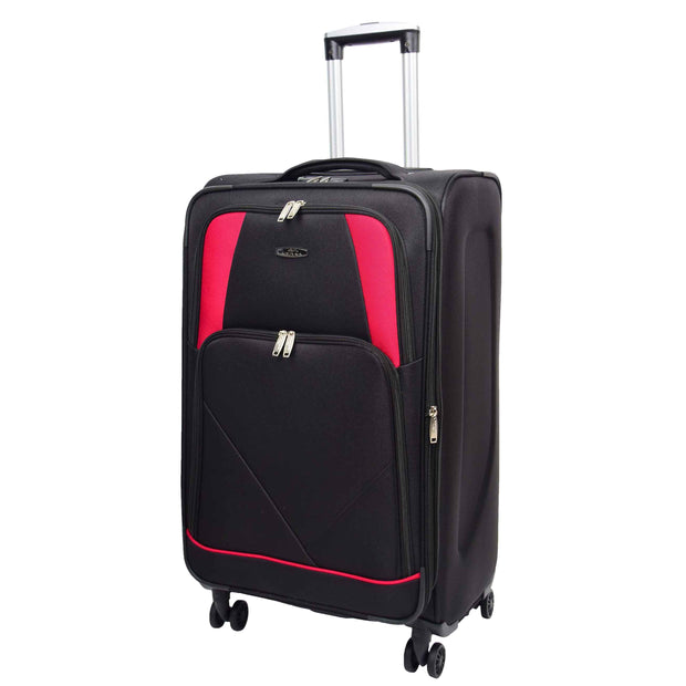 Expandable Four Wheel Soft Suitcase Luggage York Black 13