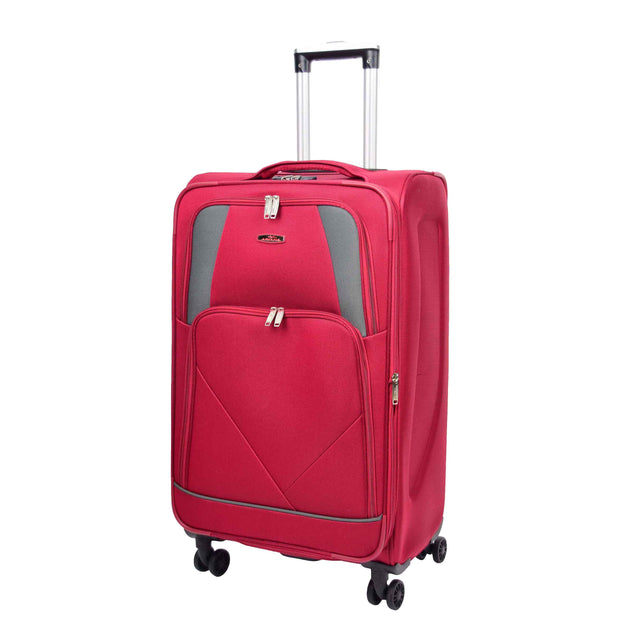 Expandable Four Wheel Soft Suitcase Luggage York Red 14
