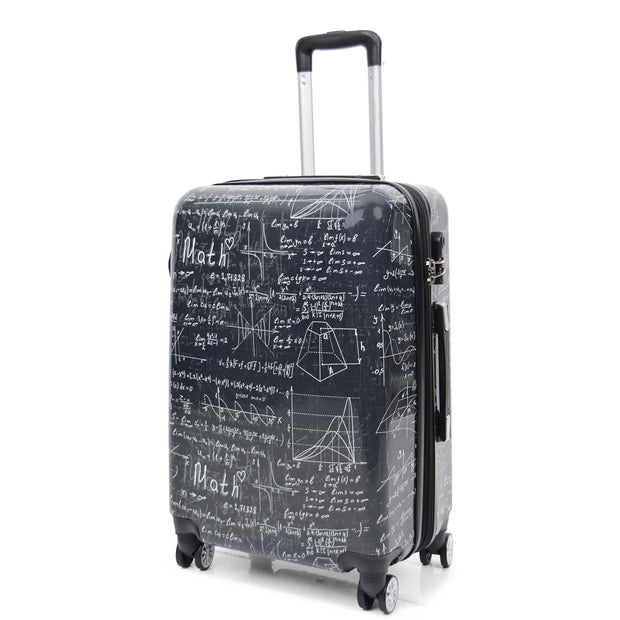 Expandable Four Wheel Print Suitcase Hard Shell Luggage ALGEBRA 8