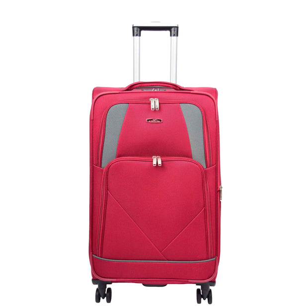 Expandable Four Wheel Soft Suitcase Luggage York Red 15