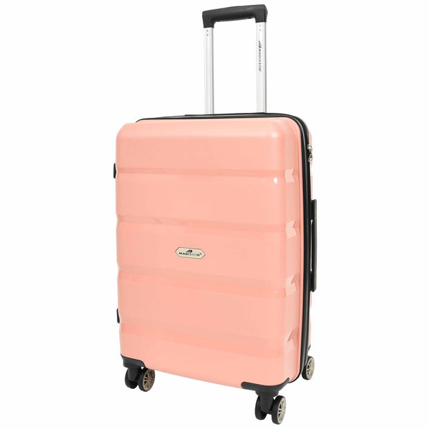 Robust Expandable 8 Wheel PP Hard Shell Suitcases Travel Bags Trolley Luggage Pluto Rose Gold