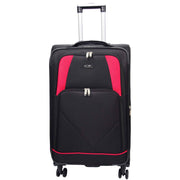 Expandable Four Wheel Soft Suitcase Luggage York Black 14