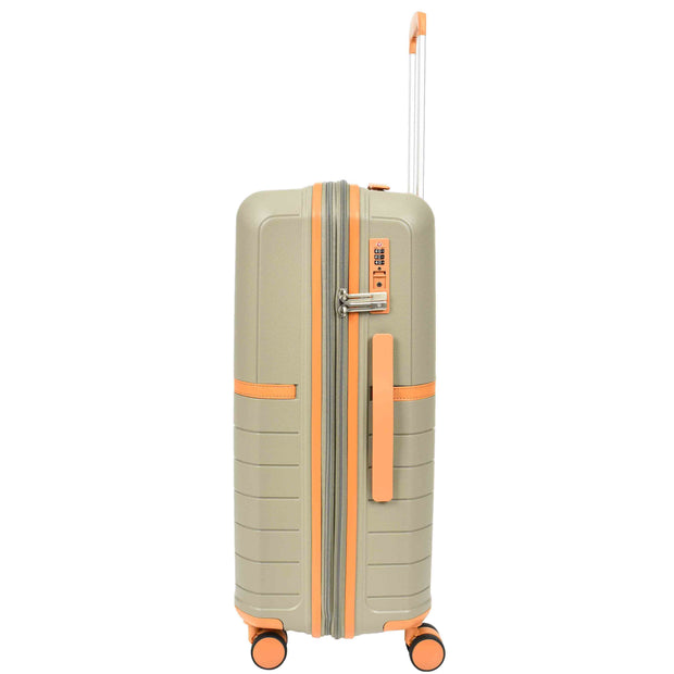 Solid 8 Wheel Luggage Lightweight PP Expandable Suitcases Travel Bags Cruise Champagne