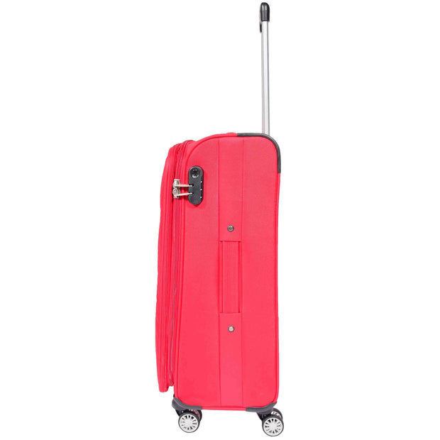 Lightweight 4 Wheel Luggage Expandable Soft Venus Red 9