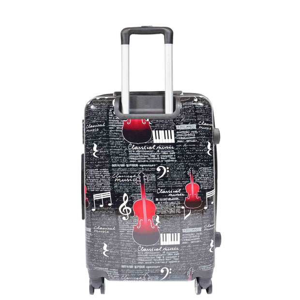 Dual 4 Wheel Luggage Hard Shell Music Print BELMORE 8