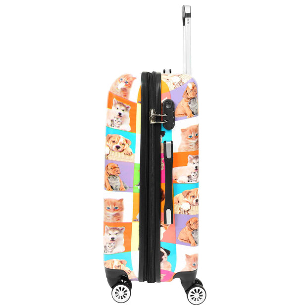 4 Wheel Luggage Hard PC Expandable Lightweight Suitcases Travel Bags Pet Animals Print