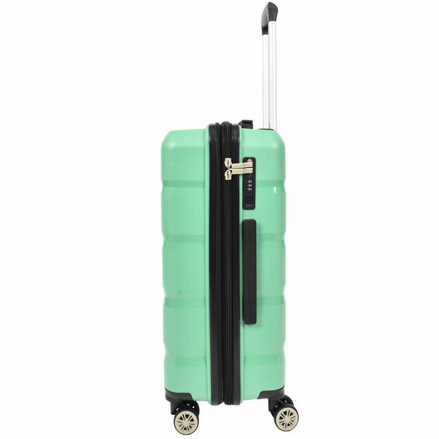 Robust Expandable 8 Wheel PP Hard Shell Suitcases Travel Bags Trolley Luggage Pluto Lime Green