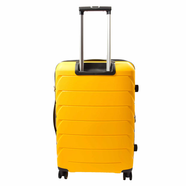 Strong 8 Wheel Hard Shell PP Luggage Expandable Suitcase Travel Bags Orion Yellow