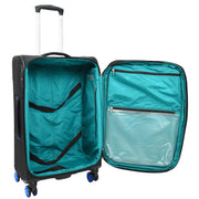 Dual 4 Wheel Soft Suitcases Lightweight Expandable Luggage TSA Lock Travel Bags Trivial Black