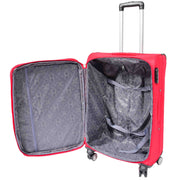 Lightweight 4 Wheel Luggage Expandable Soft Venus Red 11
