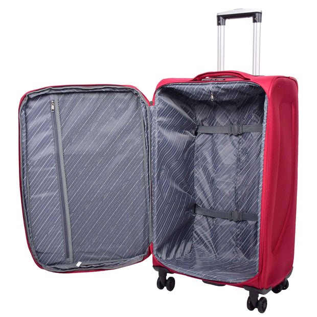 Expandable Four Wheel Soft Suitcase Luggage York Red 18