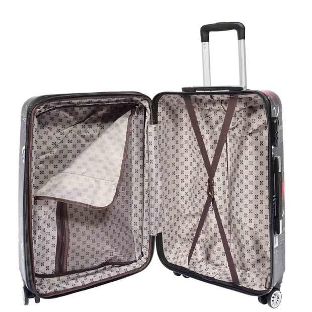 Dual 4 Wheel Luggage Hard Shell Music Print BELMORE 10