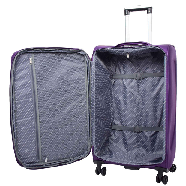 Expandable Four Wheel Soft Suitcase Luggage York Purple 17