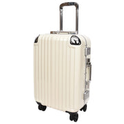 Premium Luggage Metal Frame Hard Side Spinner 8 Wheels TSA Latch PC Shell Suitcases Elite Beige small-1