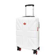 British Union Flag Pattern 8 Wheel Luggage Lightweight Hard Shell Suitcase AC311 White